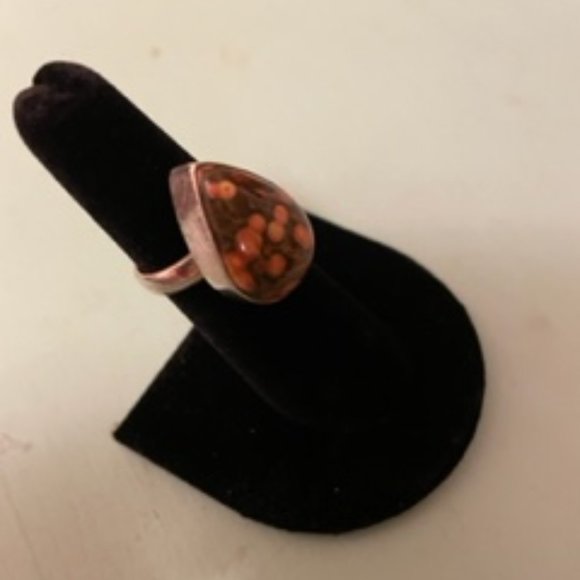 Village Silversmith Jasper Stone ring  set in Sterling Silver - Size 7 - Picture 5 of 5